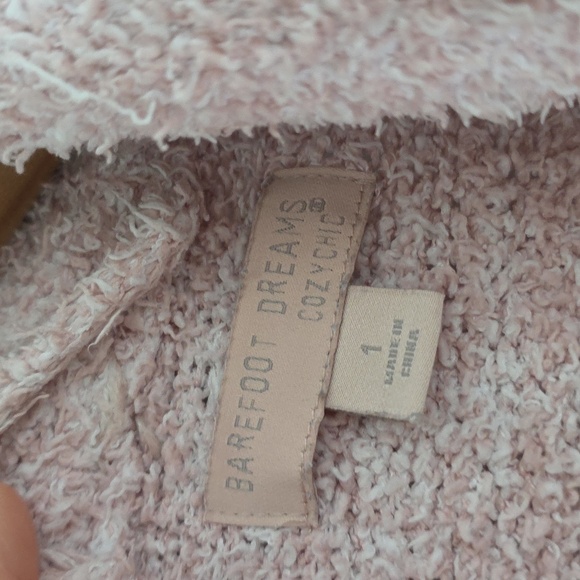 Barefoot Dreams Cozy Chic Heather Pink/white Bathrobe! - Picture 2 of 12